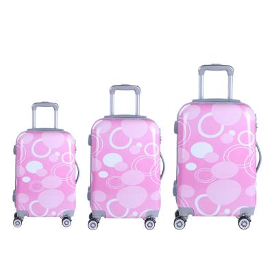 China Light& Good elasticity cute ladies PC carry on luggage travel box luggage pink quality suitcases for sale