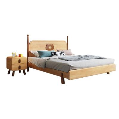 China Modern Solid Wood Wax Rubber Wood Oil Coating Furniture Room Boys Bed for sale