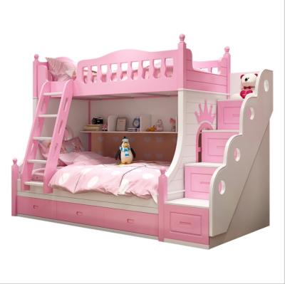 China Modern Kids Room Furniture Wooden Bunk Beds With Slide for sale