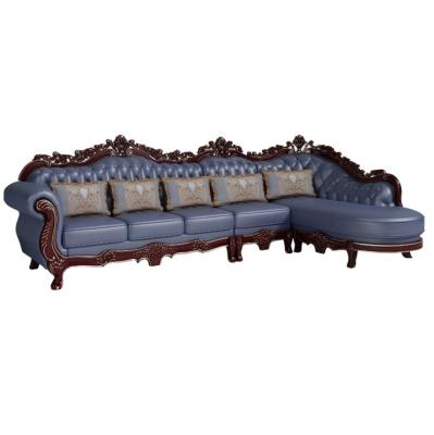 China Sectional European Style Sofa Genuine Leather L Shaped Sofa for sale