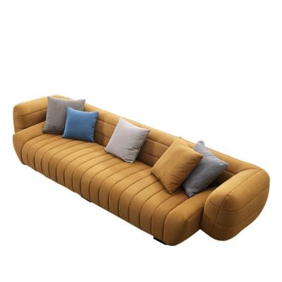 China italian designer simple modern three person frosted leather sofa in special shape for sale