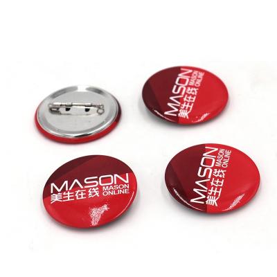 China Europe Customized Logo 38mm Series Shaped Button Badge Cheap Promotion Gifts Badge Button With Back Tin for sale