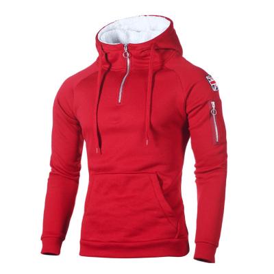 China Anti-wrinkle Mens Hoodies Sweatshirts Fashion Zipper Long Sleeve Hooded Hoodie Male Casual Hoody Hip Hop Streetwear Solid Pullover shein red for sale