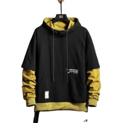 China 2022 Streetwear Hip Hop Pullover Hoodies Letter Printing Mens Hooded Harajuku Sweatshirts High Street Men Anti-wrinkle Patchwork Hoodie for sale