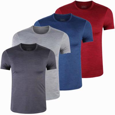 China 2022 Custom Fitness Men's Anti-Wrinkle Spandex Short Sleeve T-shirt Compression Stretching Fitness Training Running for sale