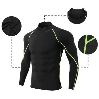 China 2022 Custom Hot Selling Men's Anti-Wrinkle Running Sport Bodybuilding Long Sleeve Compression Top Fitness T-Shirt for sale