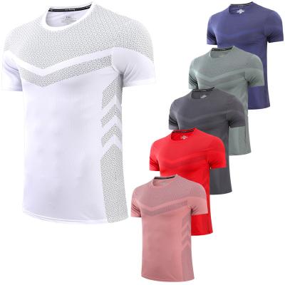 China Anti-Wrinkle Men Running Gym Quick Dry Skinny Football Fitness T-shirt Jogging Male Tank Top 3D Print Training Short Sleeve for sale