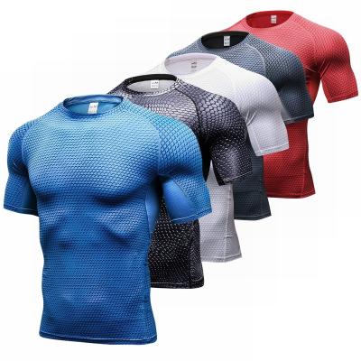 China 2022 Anti-Wrinkle Customized Men's Fitness T-shirt Running Outdoor Quick Dry Breathable Running Fitness Jogging T-Shirt for sale