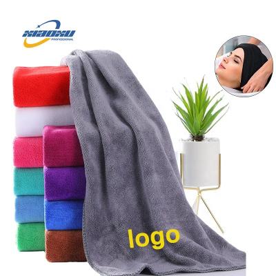 China Wholesale Kid Safe Cotton Logo Facial Barber Beauty Hand Custom Microfiber Face Hair Drying Spa Hair Salon Towel for sale