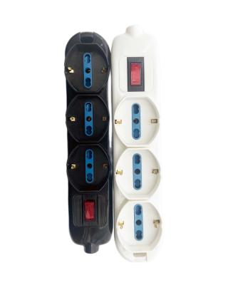 China European residential/general-purpose style, European standard, and European standard Vertical Patch Panel Multi-port Large Three-hole Row Socket Switch for sale