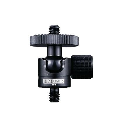 China light & Compact Aluminum Ball Camera Main Accessories 360 Degree Rotation Mini Ball Head for Tripod with 3/8 to 1/4 inch for sale