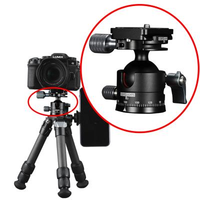 China Aluminum Ball Head Tripod Camera Mount 360 Degree Camera Mount DSLR Ballhead Head Tripod For Tripod for sale