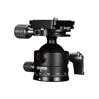 China Professional Aluminum Alloy Camera Ball Head Tripod Panoramic Head Tripod Ballhead for sale