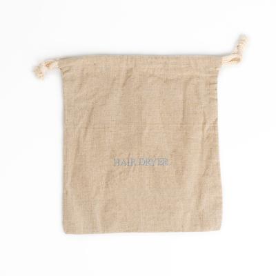 China Factory Price Recyclable Customized Embroidered Low Color Drawstring Bag Promotional Small Cotton Bag For Hotel for sale