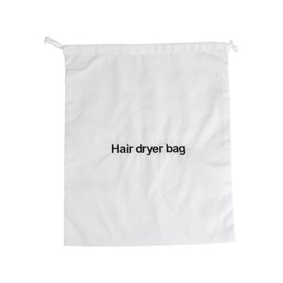 China Letter Design Recyclable Reusable White Tote Bags Hotel Use Cotton Foldable Drawstring Bag for sale