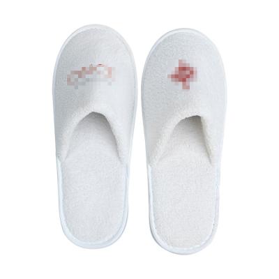 China OEM ODM Anti-slip/Soft/Disposable Care Eco-Friendly Unisex Narrow Toe White Hotel Slippers with Customized Logo for sale