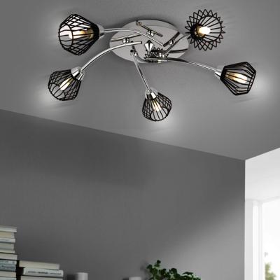 China Modern Design Wrought Iron Ceiling Light Outdoor LED Black Mounted Ceiling Light For Living / Dining Room for sale