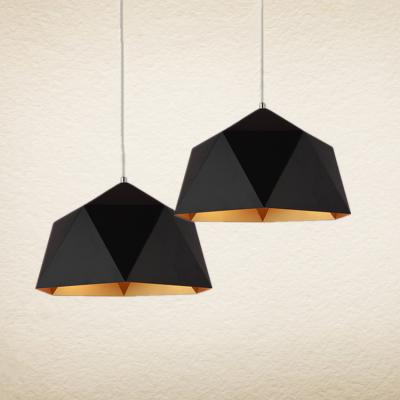 China Home Hotel Office Restaurant Hanging Light Industrial Chandelier Pendant Light Black Lamp Led Light Black Pendant Light With Gold Interior for sale