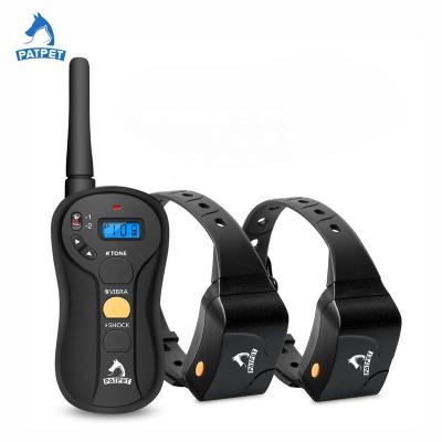 China China factory viable ipx7 waterproof 300m for 2 dog bark dog training collar remote shock for sale