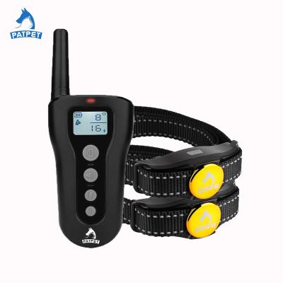 China New LCD Display Electric Shock Vibra Remote Hot Viable Dog Training Dog Sales Patpet Safe Training Collar for sale