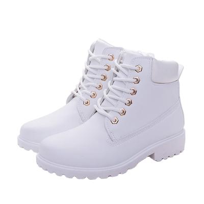 China Flat hot sale! Winter Boots Women's Shoes 2021 Plush Warm Place Heels Women's Snow Boots Women's Ankle Boots Winter Lace-Up Shoes for sale