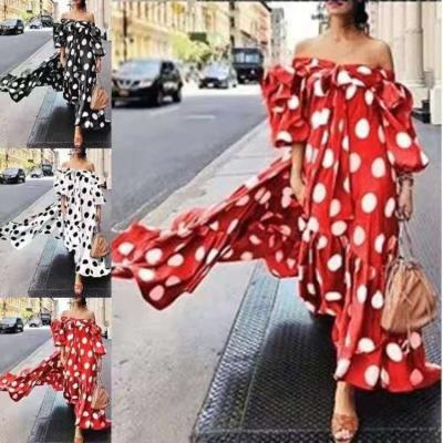 China 2021 Viable New Long Polka Dot Skirt Casual Bohemian Dress for sale