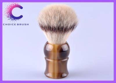 China European synthetic shave brushes ox horn handle 22 * 65mm hair knots for sale