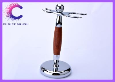 China Double edge Shaving Brush And Razor Stand with chrome real bruma rosewood handle for sale