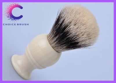 China Fan shape finest badger shaving brush with faux ivory handle men's grooming tool for sale