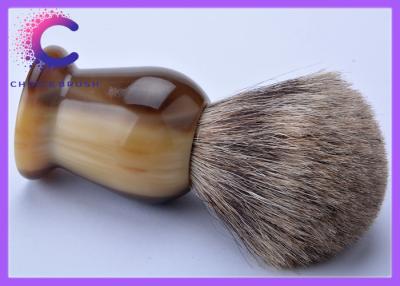 China Cosmetic Ox Horn Handle Pure Badger Shaving Brush , shaving soap brush for sale