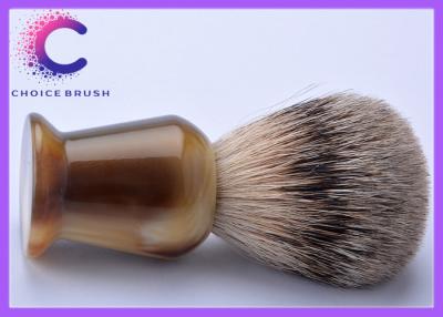 China 100% pure best shaving cream brush faux horn handle for men for sale