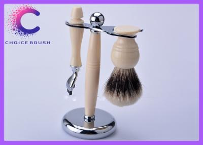 China Stainless + acrylic Handle Shaving Brush Set Clean Tool , mens shaving set for sale