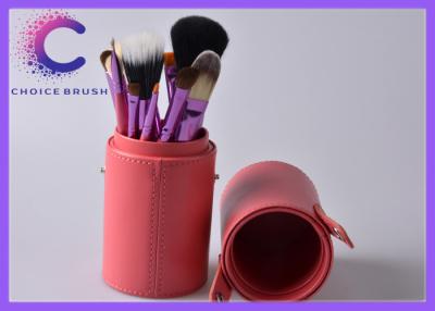 Chine Brosse de lecture de maquillage de PCs du cosmétique 12 avec le seau en cuir, boîte en cuir à vendre