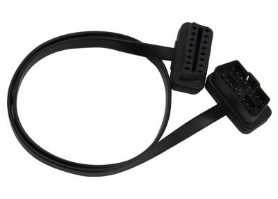 China OBD2 OBDII J1962 Right Angle Male 24V to Female Extension Flat Cable for sale