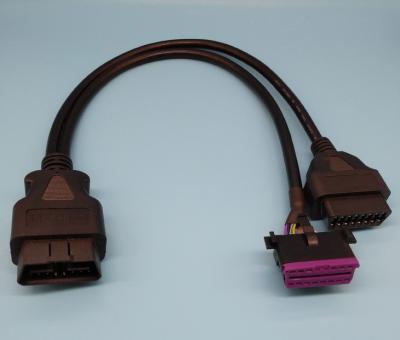 中国 OBD2女性のフォルクスワーゲンOBD2の女性へのOvermolded OBD2 YケーブルJ1962 OBDII OBD2の男性 販売のため