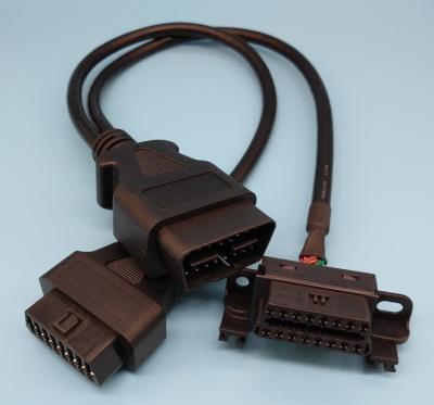 China OBD2 OBDII Male to BMW OBD2 Female and OBD2 Female Splitter Y Cable for sale