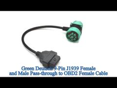 Green Deutsch J1939 9Pin Male Female Connector