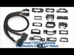 Universal OBD 2 J1962 OBDII Obd2 T-harness Splitter Spliter Y Cable With Multi Mounting Brackets