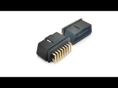 OBD 2 OBD2 12V Male Connector With 16 90 Degree Right Angle Pins