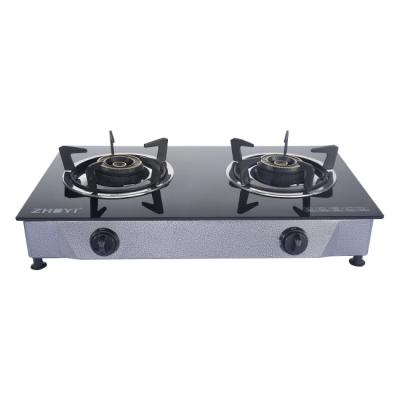 China Hotel Tempered Glass Kitchen Portable Hot Sale Manufacturer Professional Gas Stove 2 Burner for sale