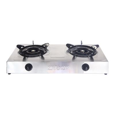 China Hotel manufacture 2 burner stainless steel tabletop portable camping lpg outdoor gas stove for sale