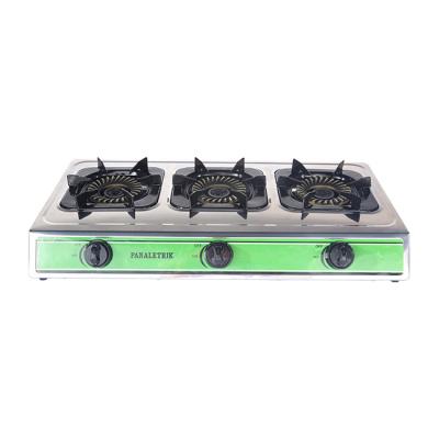 China Hotel Commercial Kitchen Restaurant 3 Burner Wok Burner Freestanding Gas Stove for sale