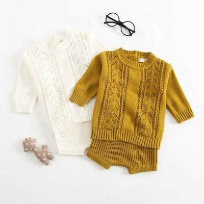 China ZHBB Australia USA Infant Jumper Sets Pullover Shorts 2pcs Newborn Knitted Anti-Shrink Winter Baby Sweater Suits for sale