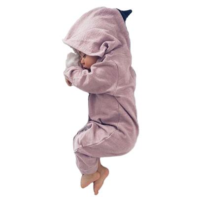 China Autumn Long Sleeve Linen Cotton Korean Newborn Baby Cartoon Jumpsuits Overalls Boys Dinosaur Zipper Jumpsuits Hoodies Jumpsuits KTFS USA for sale