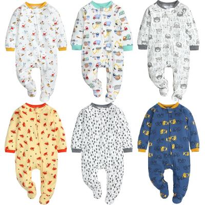 China Newborn Overalls KTFS 10 Colors Summer Newborn Long Sleeve Jumpsuits Infant Toddler Girls Overalls Boys Zipper for sale