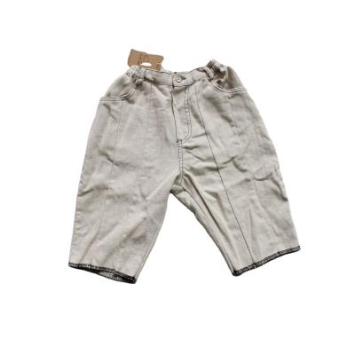 China Color Fade Proof FMFS Australia Korean Kids Slim Children's Seventh Children's Trousers Pants Linen Cotton Unisex Boys Pants for sale