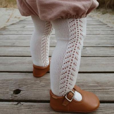 China Color Fade Proof Australia USA Shapes Quality Hollow Out Gaiters Plain Autumn Newborn Socks Combed Cotton Baby Tights for sale