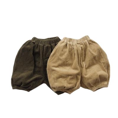 China Fade Proof HXFS Seventh Summer Harem Korean Unisex Children's Clothing Color Australia Corduroy Pants Simple Kids Trousers for sale