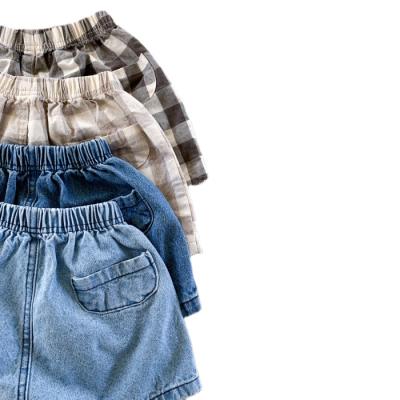 China Fade Proof LZL Australia USA Denim Color Plaid Pants Summer Hot Solid Unisex Newborn Infant Baby Shorts Bloomers for sale