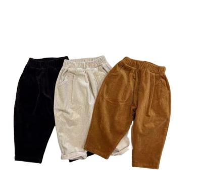 China Color Fade Proof LCFS Australia USA Unisex Kids Corduroy Pants Pockets Designer Autumn Trousers Children Quality Boys Corduroy Trousers for sale